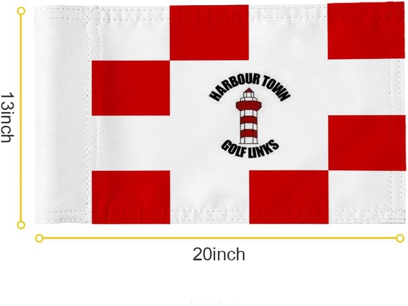 2BUT Harbour Town Golf Links Golf Pin PGA Flag Practic Putting Green Golf Flag For Backyard Garden Double-Sewn 600D Nylon Miniature Pin Flag Regulation Tube Flag(Red 20"X13") - Image 2